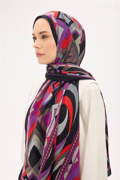 Urban Hours Lora Desen Siyah Mayda Şal 190x70