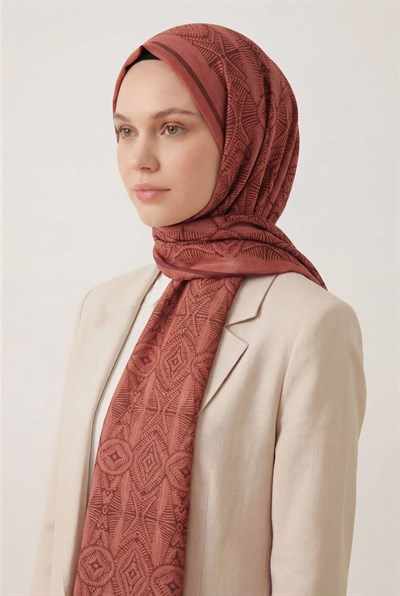 Urban Nature Desen Koyu Somon  75X195 Soft Şal