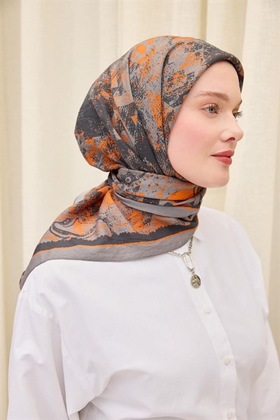 Velora Eşarp Art Gri 90x90