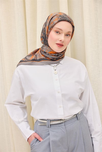 Velora Eşarp Art Gri 90x90