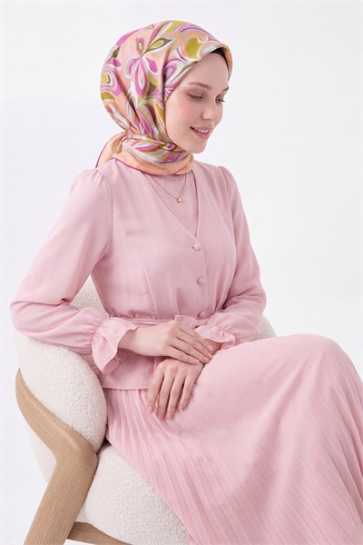 Velora Eşarp Aura Floral Pembe