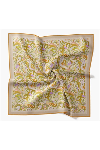 Velora Eşarp Aura Floral Yeşil