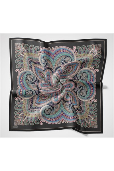 Velora Eşarp Ethnic Antrasit 90x90