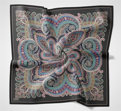 Velora Eşarp Ethnic Antrasit 90x90