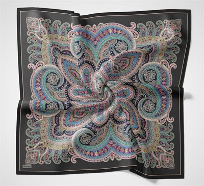 Velora Eşarp Ethnic Antrasit 90x90
