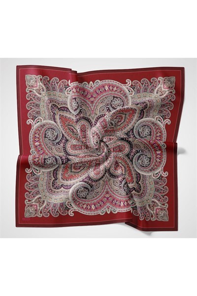 Velora Eşarp Ethnic Bordo 90x90