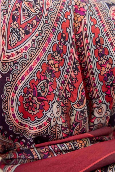 Velora Eşarp Ethnic Bordo 90x90