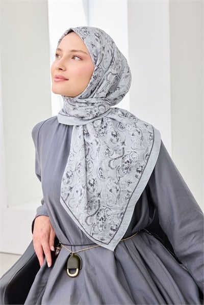 Velora Eşarp Ethnic Gümüş