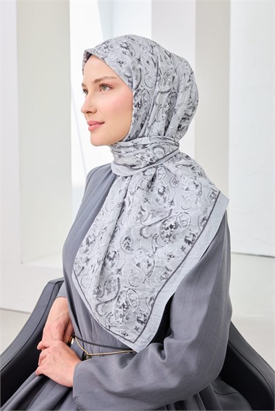 Velora Eşarp Ethnic Gümüş