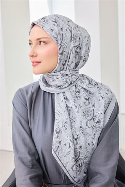 Velora Eşarp Ethnic Gümüş