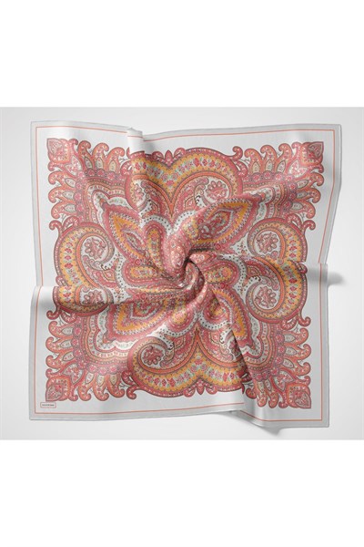 Velora Eşarp Ethnic Gümüş 90x90