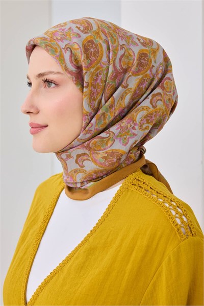 Velora Eşarp Ethnic Hardal