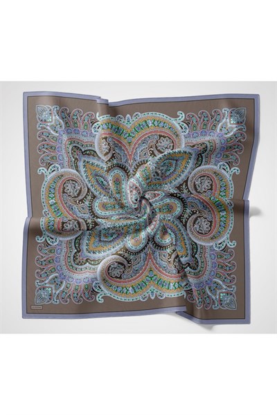 Velora Eşarp Ethnic Koyu Vizon 90x90