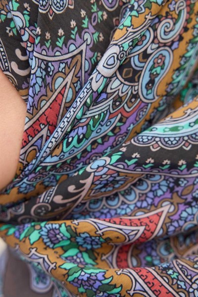 Velora Eşarp Ethnic Koyu Vizon 90x90