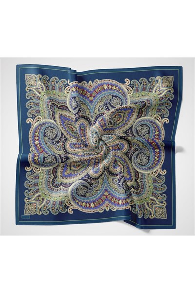 Velora Eşarp Ethnic Lacivert 90x90