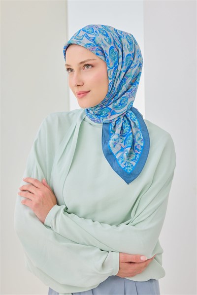 Velora Eşarp Ethnic Mavi