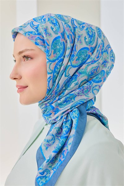 Velora Eşarp Ethnic Mavi