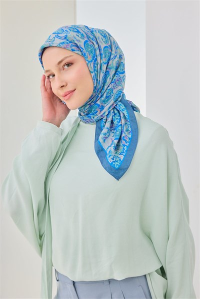 Velora Eşarp Ethnic Mavi