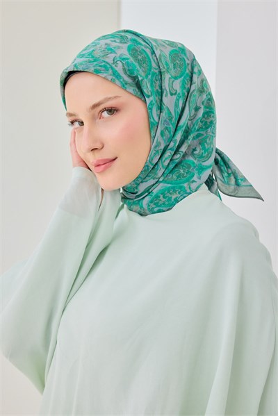 Velora Eşarp Ethnic Parlak Yeşil