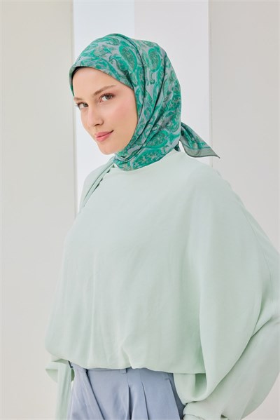 Velora Eşarp Ethnic Parlak Yeşil