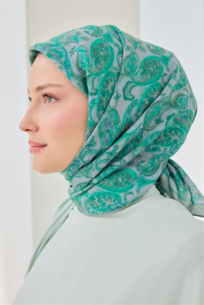 Velora Eşarp Ethnic Parlak Yeşil