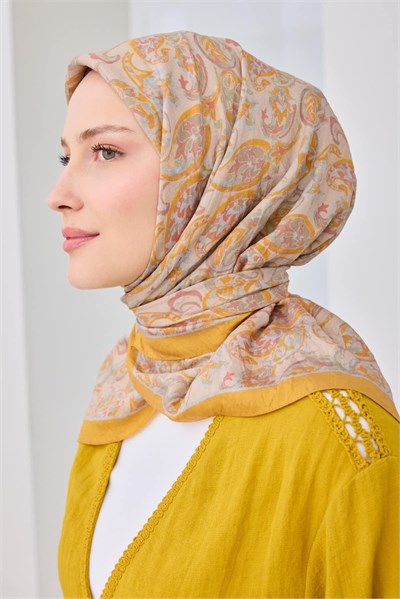 Velora Eşarp Ethnic Sarı