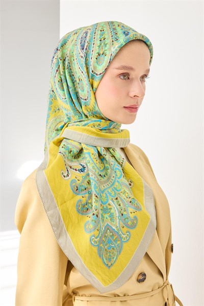 Velora Eşarp Ethnic Sarı 90x90