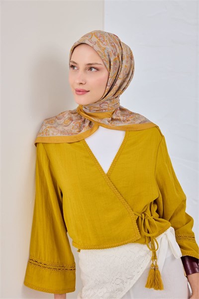 Velora Eşarp Ethnic Sarı