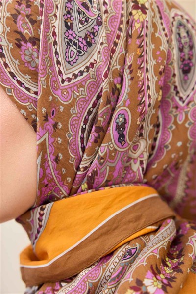Velora Eşarp Ethnic Turuncu 90x90