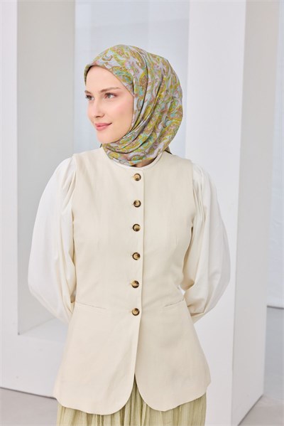 Velora Eşarp Ethnic Yağ Yeşili