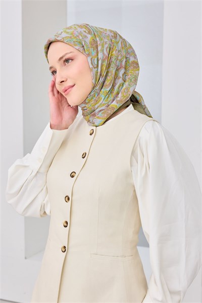 Velora Eşarp Ethnic Yağ Yeşili