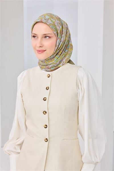 Velora Eşarp Ethnic Yağ Yeşili