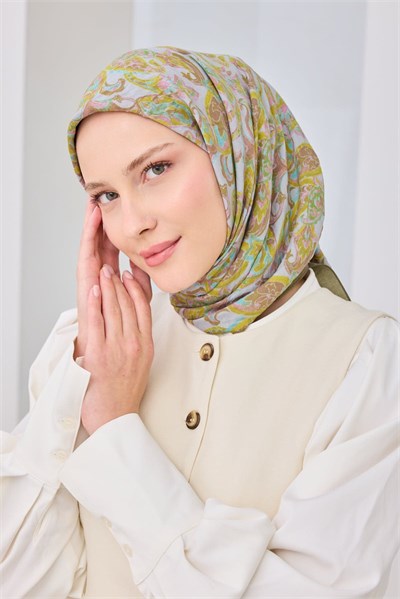 Velora Eşarp Ethnic Yağ Yeşili