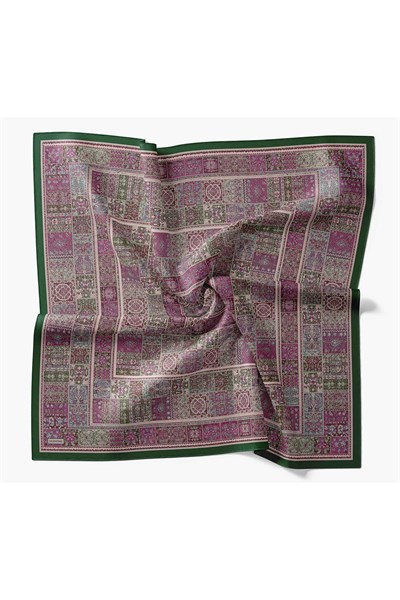 Velora Eşarp Etnik Desen Fuşya 90x90