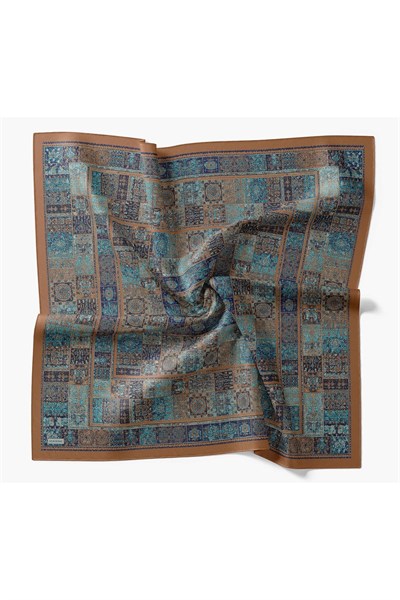 Velora Eşarp Etnik Desen Lacivert 90x90