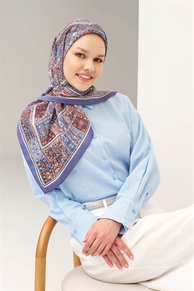 Velora Eşarp Etnik Desen Taba 90x90
