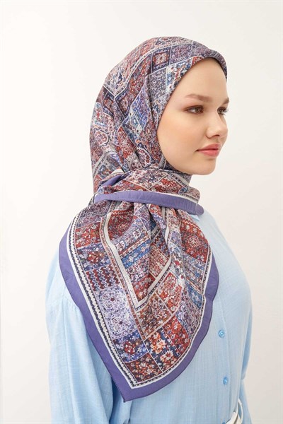 Velora Eşarp Etnik Desen Taba 90x90