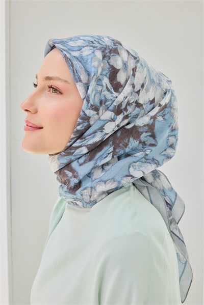 Velora Eşarp Fleur Gök Mavisi