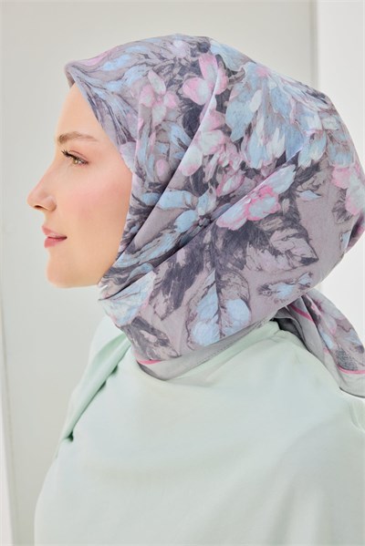 Velora Eşarp Fleur Gri