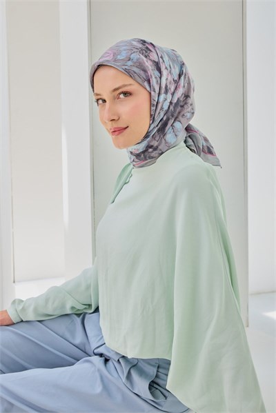 Velora Eşarp Fleur Gri