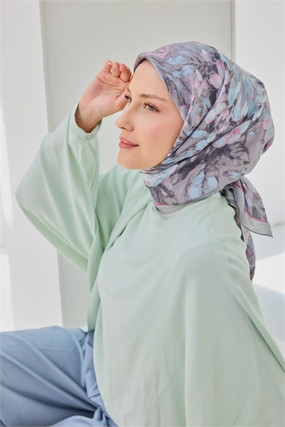 Velora Eşarp Fleur Gri