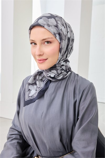 Velora Eşarp Floral Antrasit