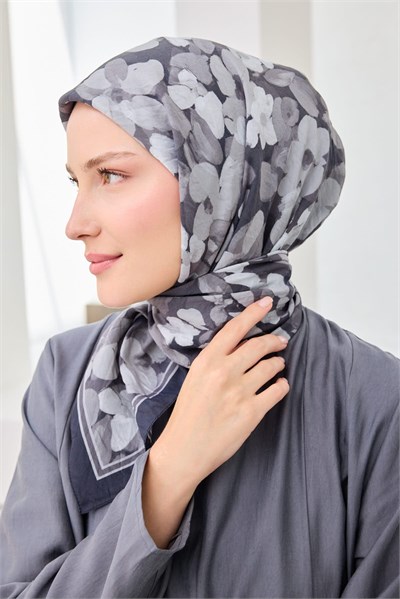 Velora Eşarp Floral Antrasit