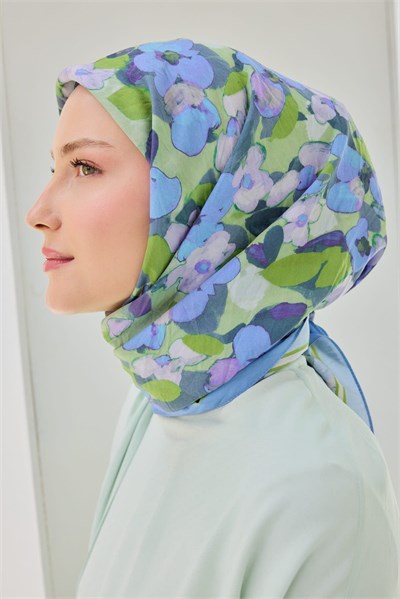 Velora Eşarp Floral Bebe Mavisi