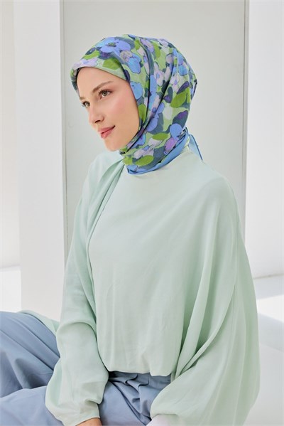 Velora Eşarp Floral Bebe Mavisi