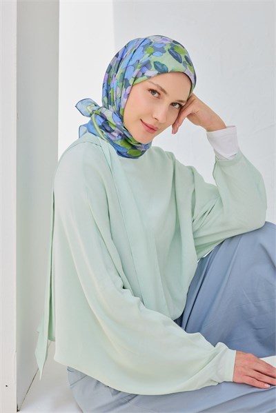 Velora Eşarp Floral Bebe Mavisi