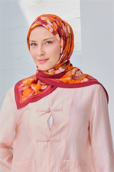 Velora Eşarp Floral Bordo