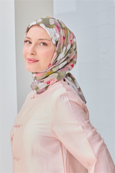 Velora Eşarp Floral Gri