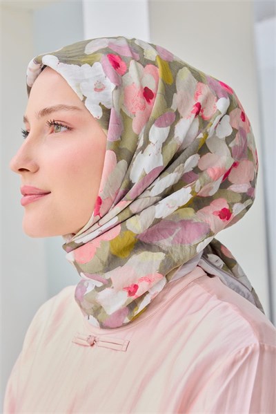 Velora Eşarp Floral Gri