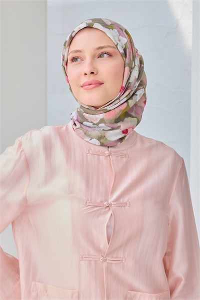 Velora Eşarp Floral Gri